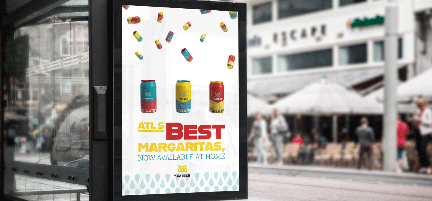 El Azteca margarita bus stop ad